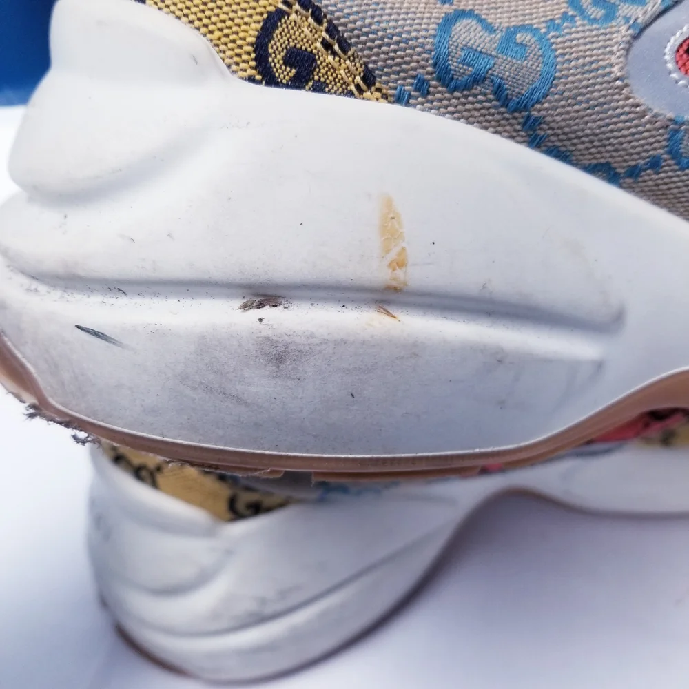 Gucci Women's Pink and Blue Sneakers - Picture 7 of 9